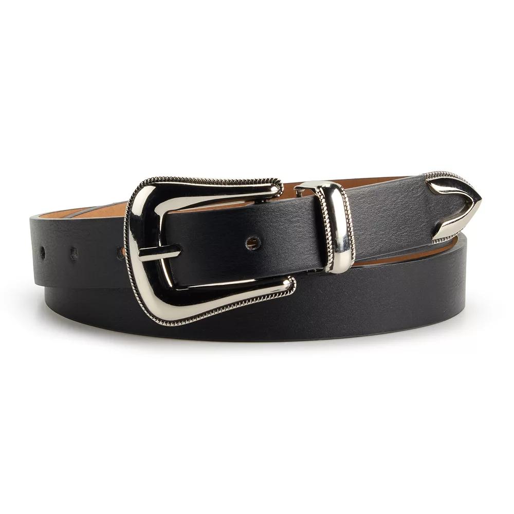 Women's Sonoma Goods For Life® Black Western Buckle Belt, Size: Medium Product Image