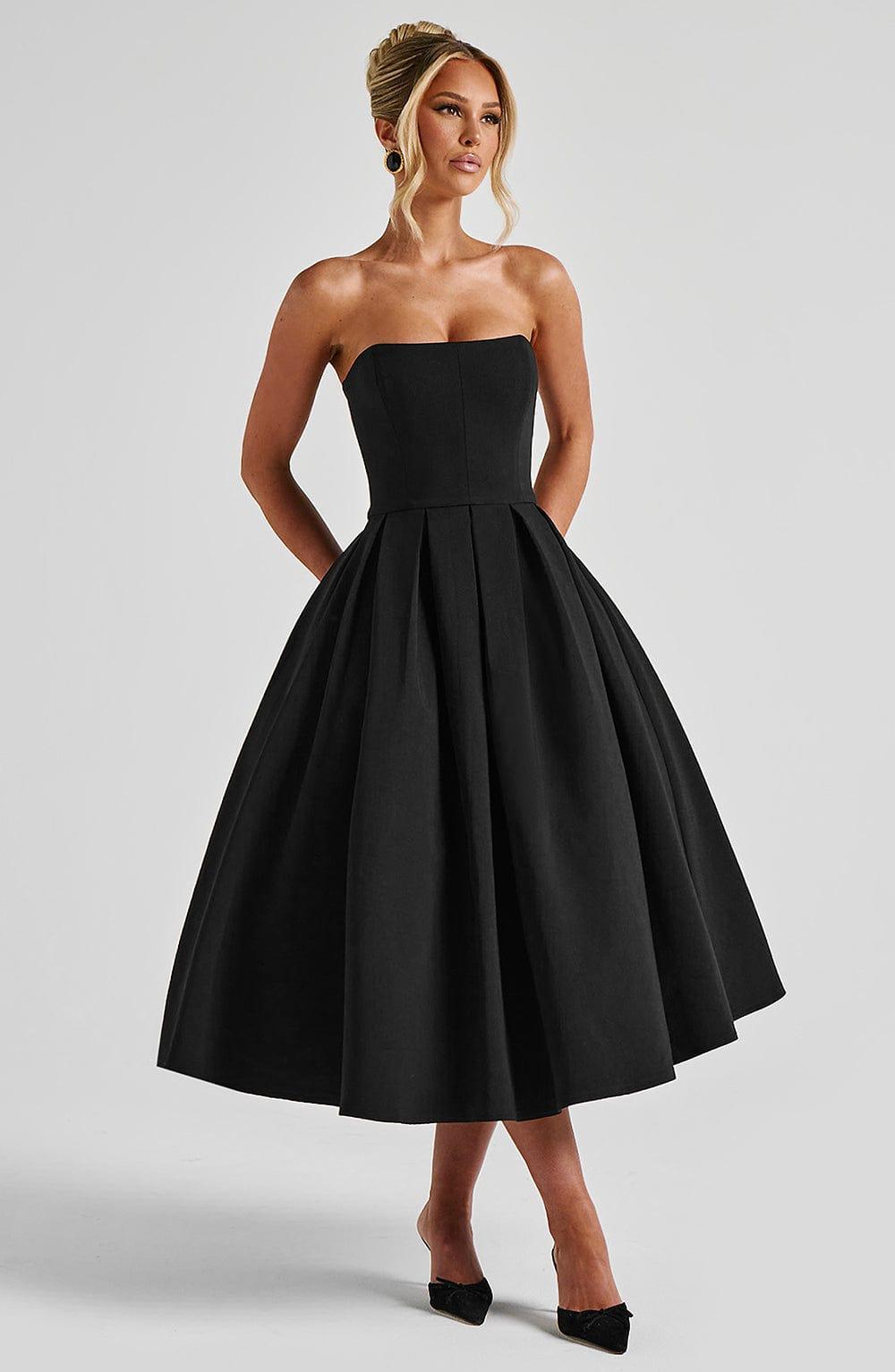 Edith Midi Dress - Black Product Image