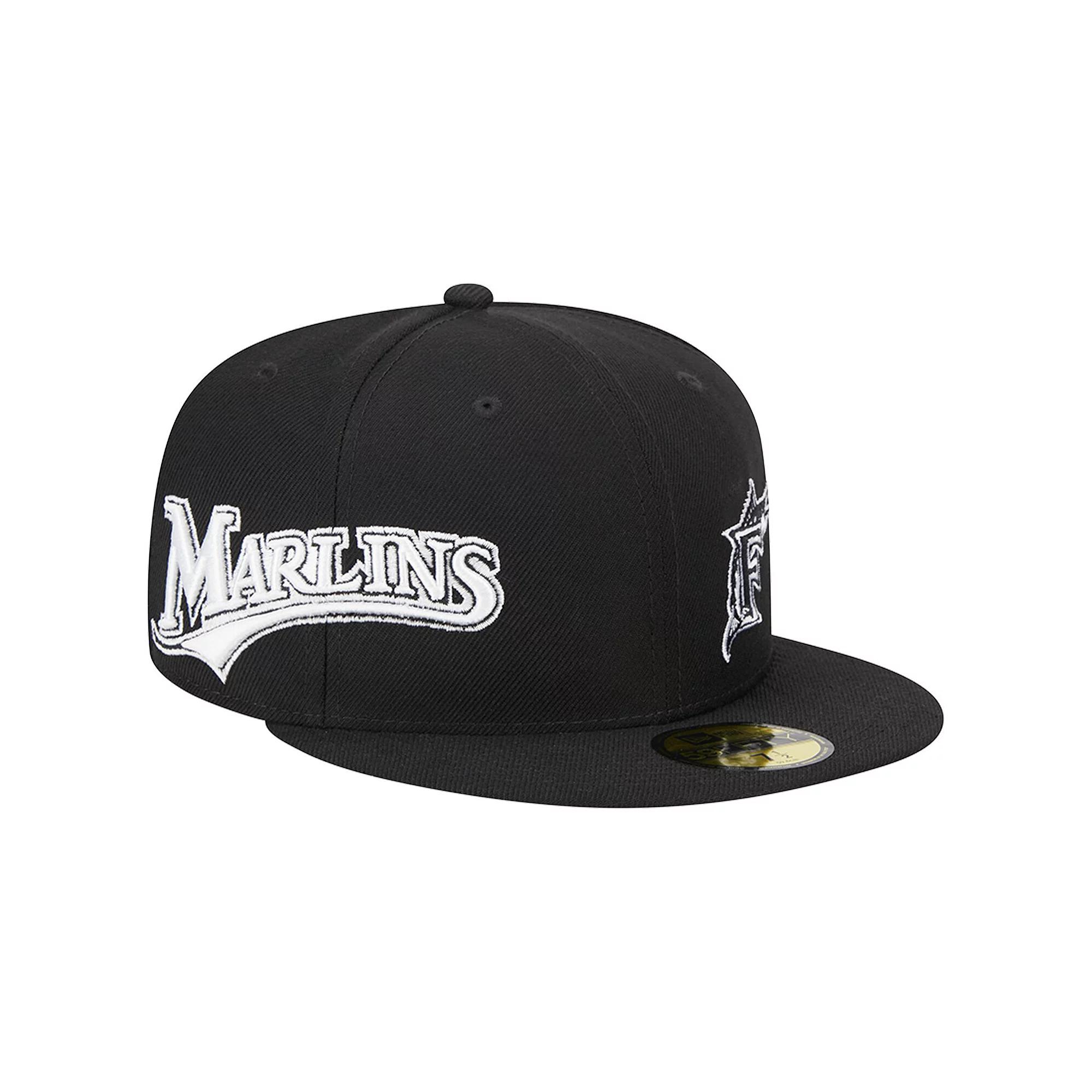 Men's New Era Black Florida Marlins Jersey 59FIFTY Fitted Hat,  Product Image