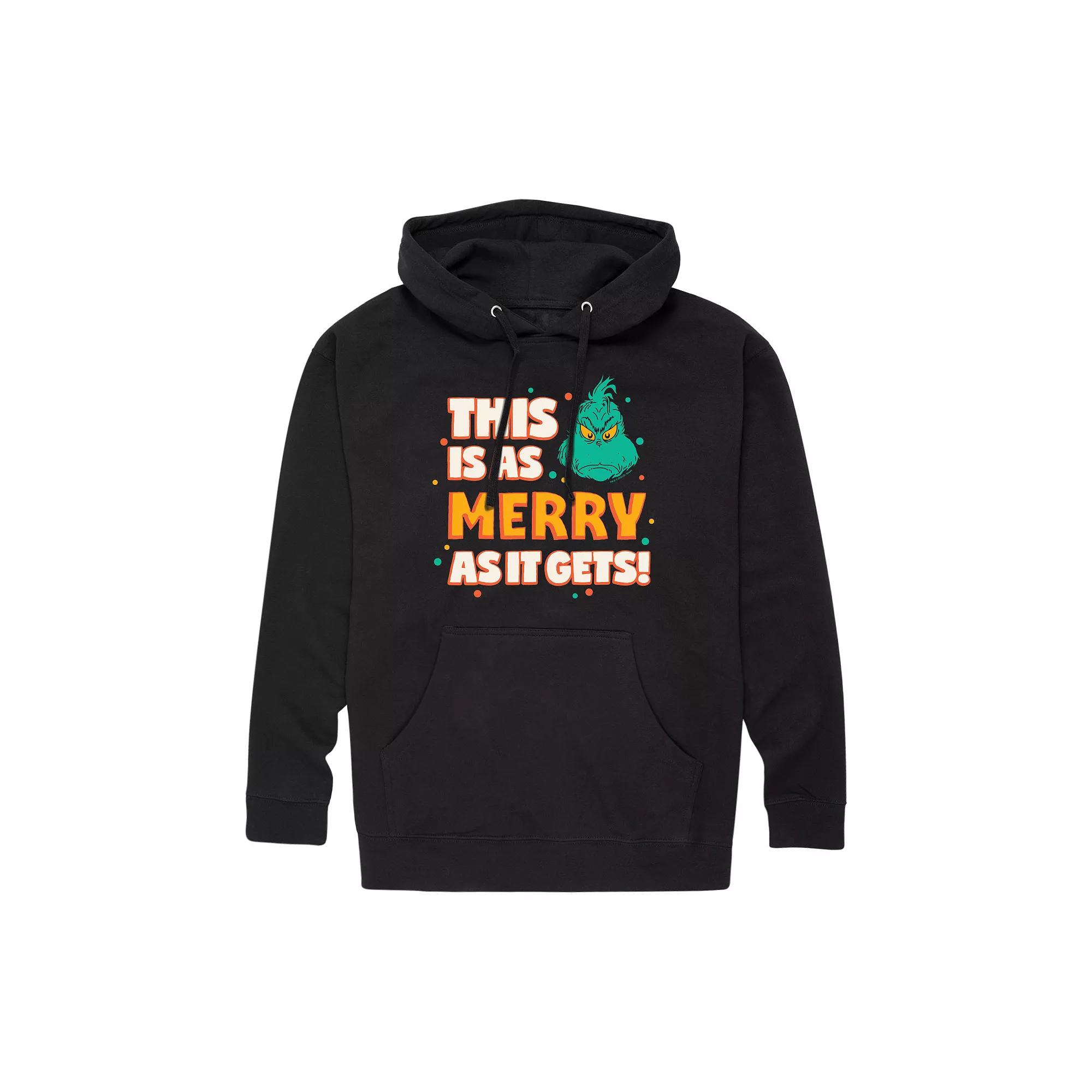 Men's Dr. Seuss Grinch As Merry As It Gets Graphic Hoodie,  Product Image