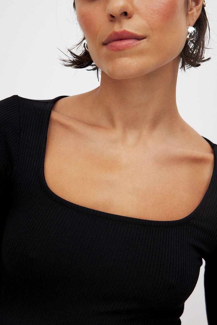 Square Neck Rib Mini Dress Product Image