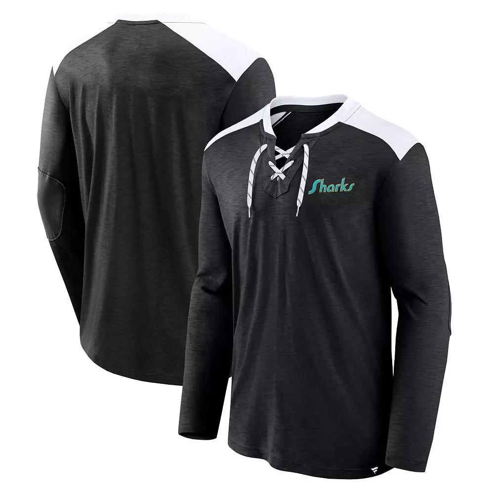 Men's Fanatics Black San Jose Sharks Special Edition 2.0 Long Sleeve Lace-Up T-Shirt, Size: 2XL, Sks Black Product Image
