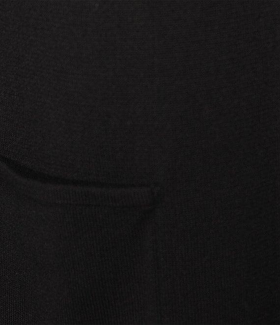 Leo & Nicole Ribbed Knit 3/4 Sleeve Open-Front Cardigan Product Image