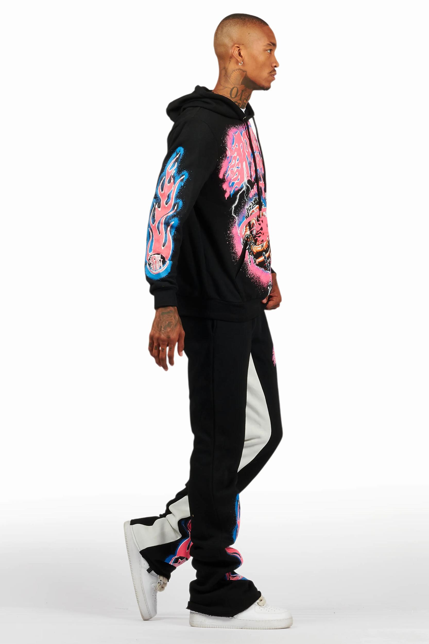 Cairo Black Hoodie/Baggy Track Pant Set Male Product Image