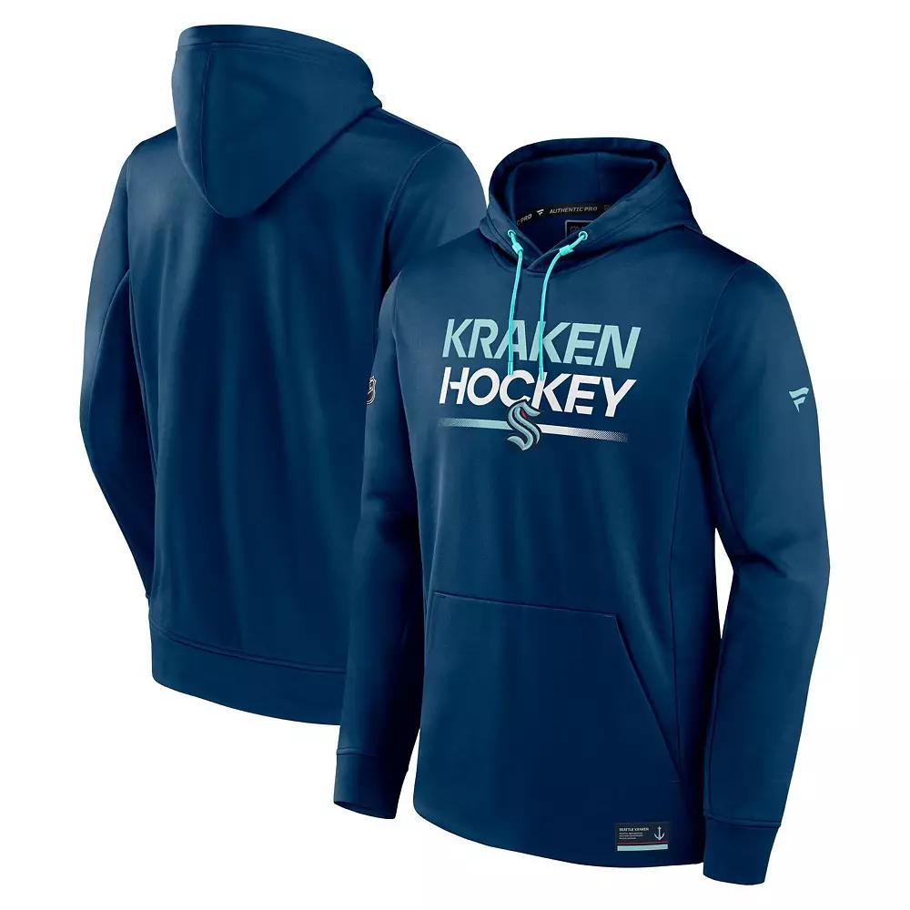 Men's Fanatics Branded Deep Sea Blue Seattle Kraken Authentic Pro Pullover Hoodie,  Product Image