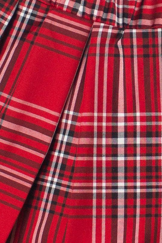 Pleated Plaid Mini Skort Product Image