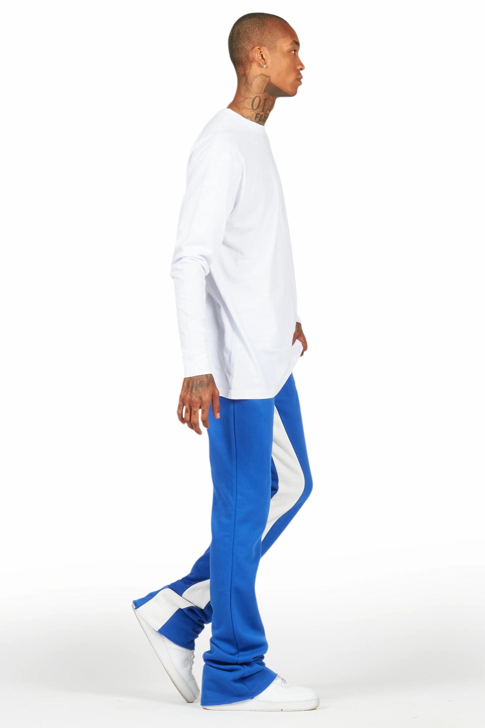 Briggs White/Royal Long Sleeve T-Shirt/Baggy Pant Set Male Product Image