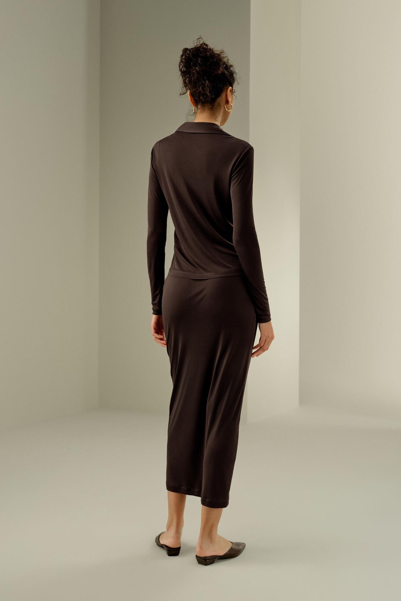 Basic Slim Silk Jersey Shirt Product Image