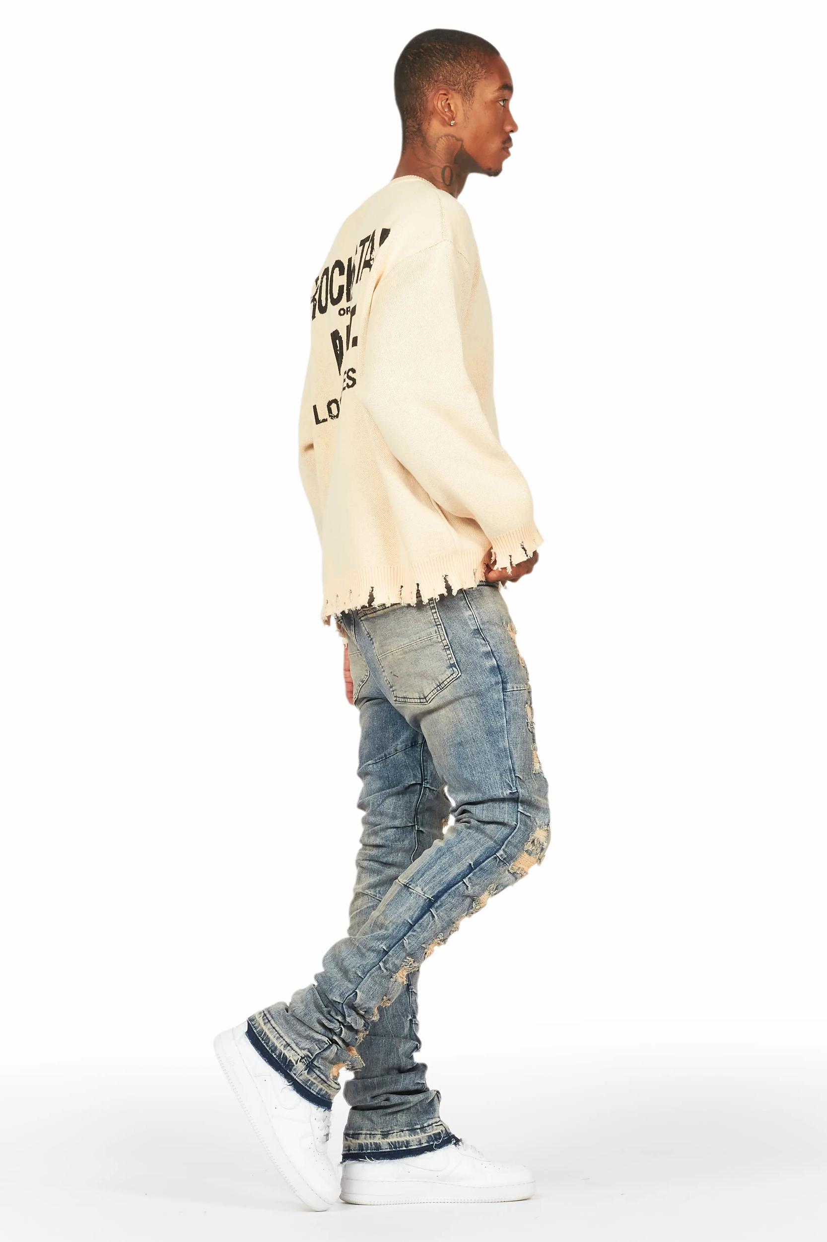 Mercol Blue Stacked Flare Jean Male Product Image