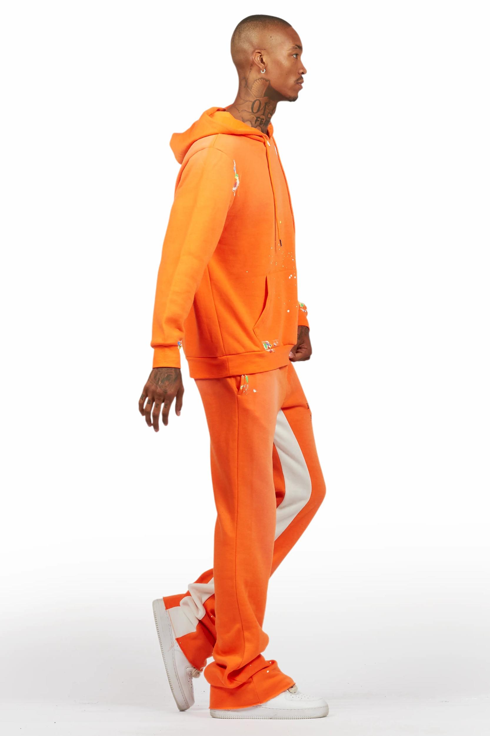 Rockstar Art Dist. Orange Hoodie/Baggy Track Pant Set Male Product Image