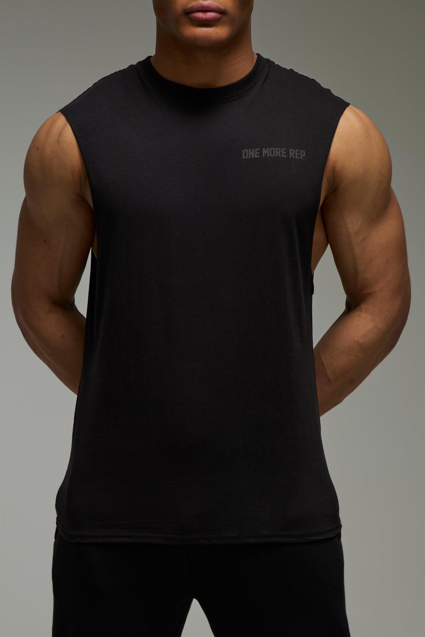 MAN Active One More Rep Drop Armhole Tank | boohooMAN USA Product Image