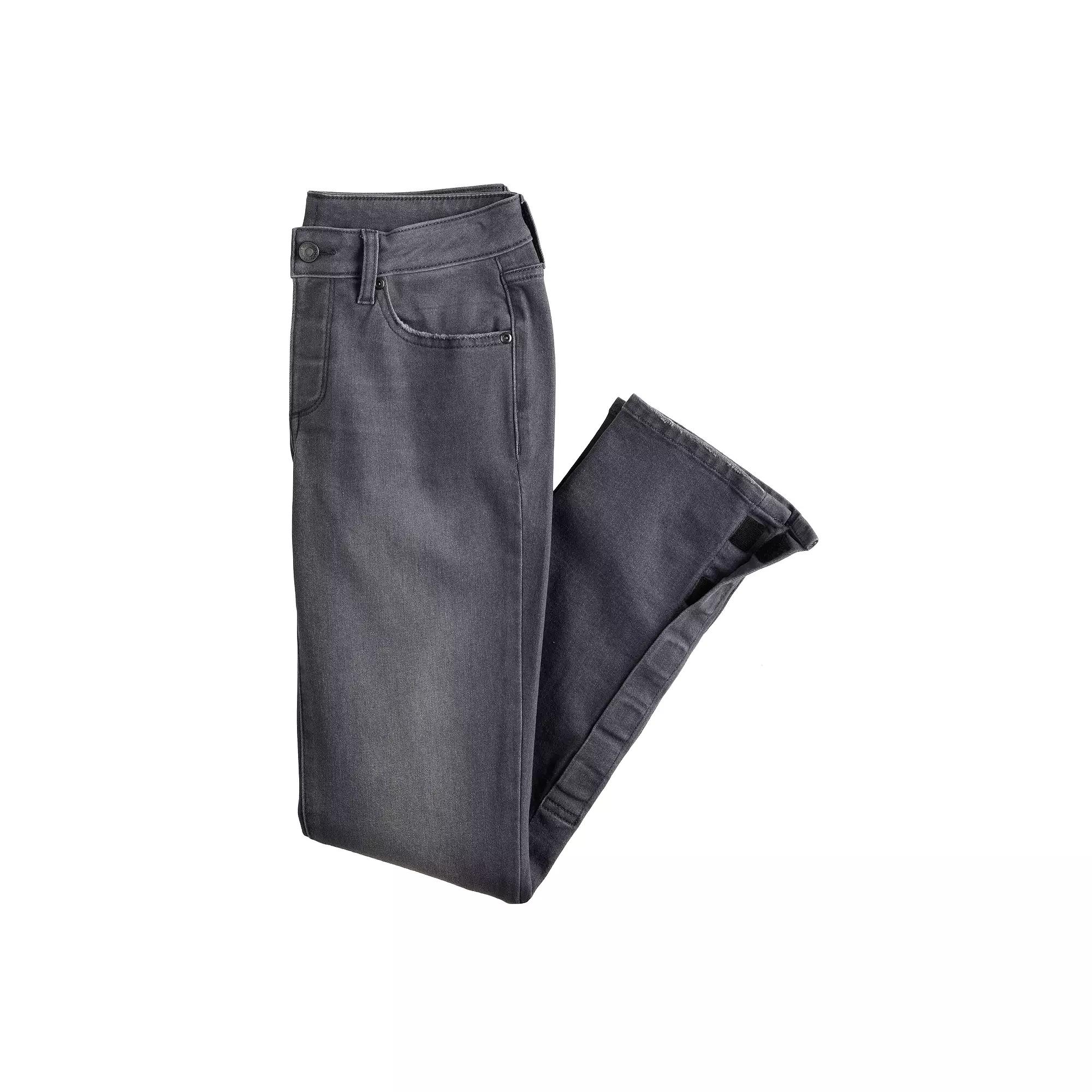 Women's Sonoma Goods For Life® Adaptive Easy Dressing Mid-Waisted Straight Leg Jeans, Size: 2, Light Grey Product Image