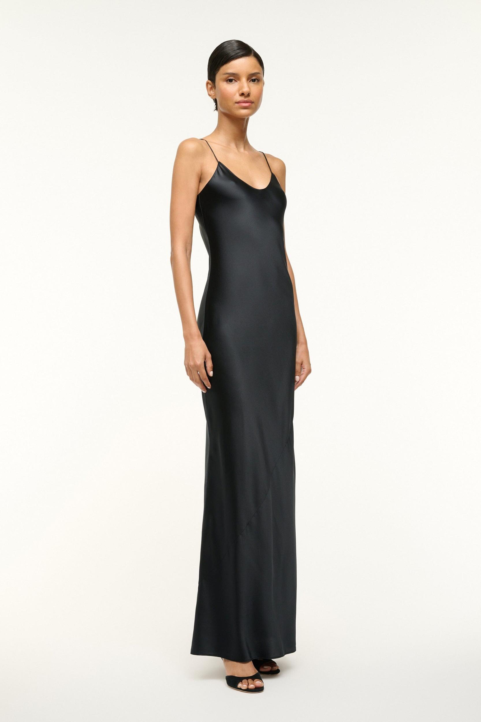 MILNER SILK SLIP DRESS | BLACK Product Image