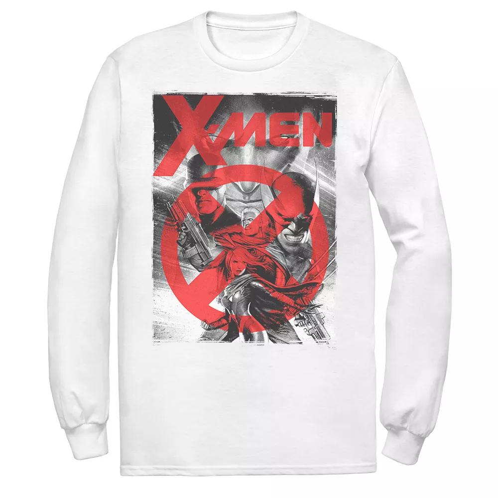 Men's Marvel X-Men Wolverine Cyclops Cable Red Logo Long Sleeve Graphic Tee,  Product Image