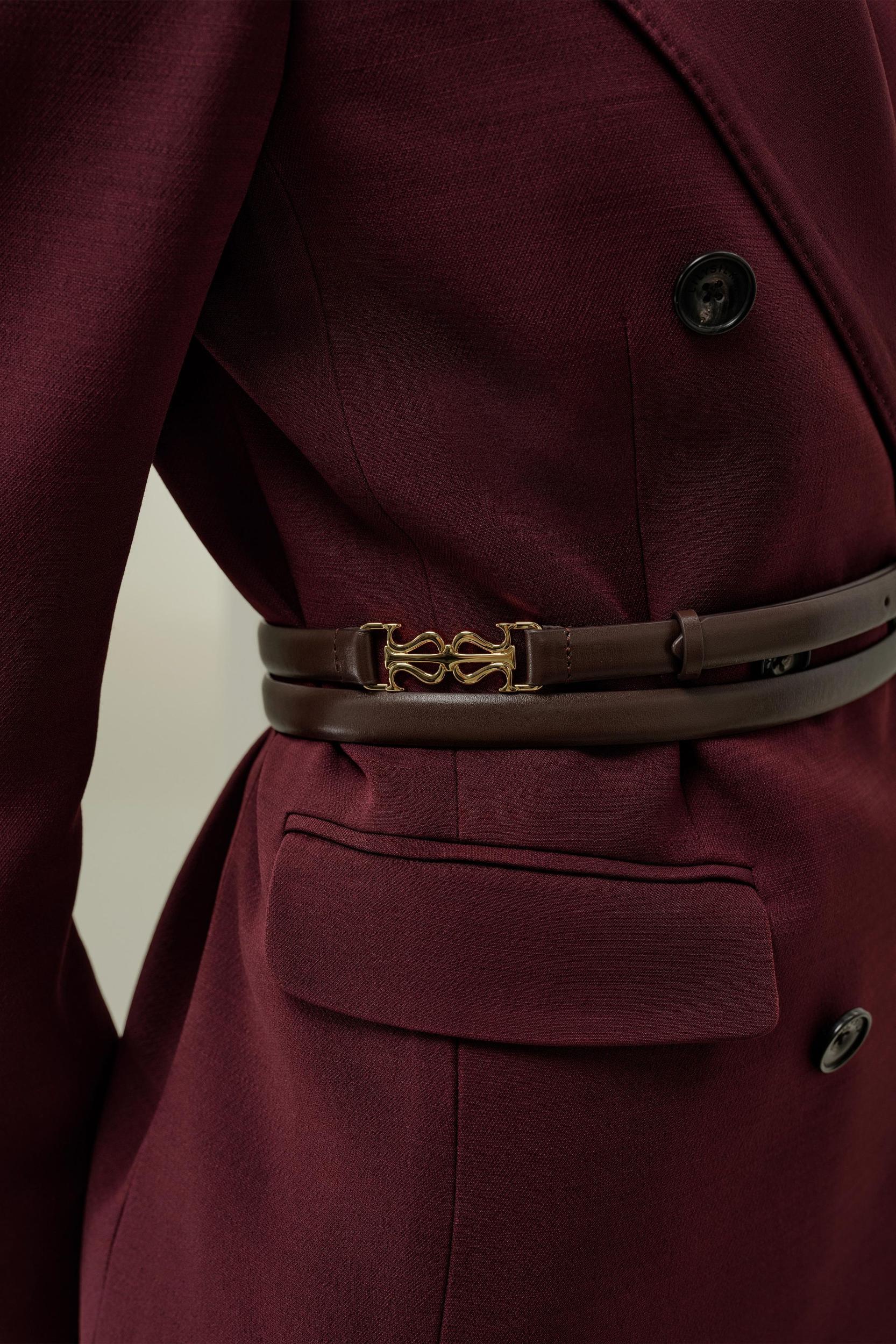 Slim Double-Strap Leather Belt Product Image