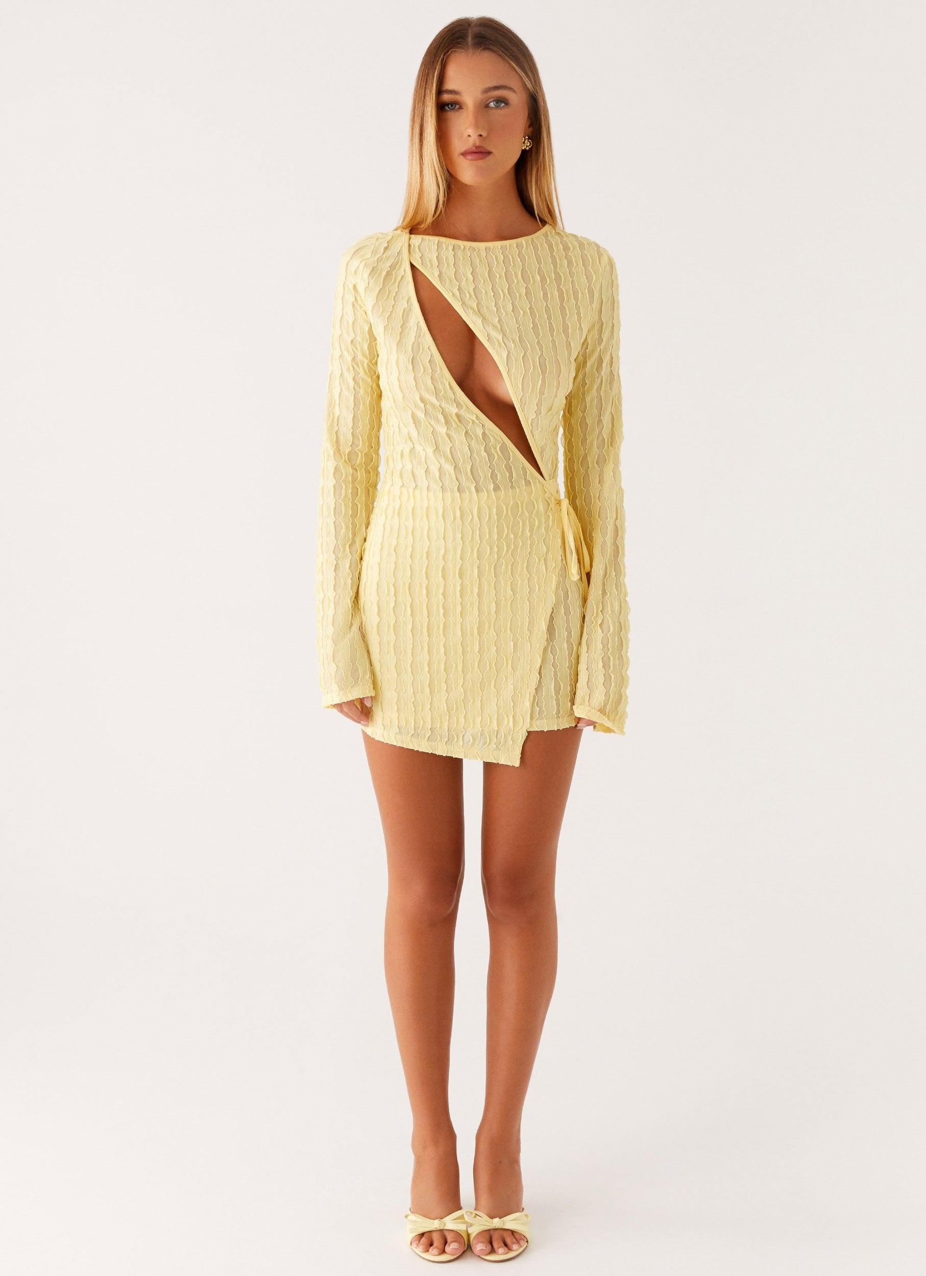 Alfie Mini Dress - Pastel Yellow Product Image