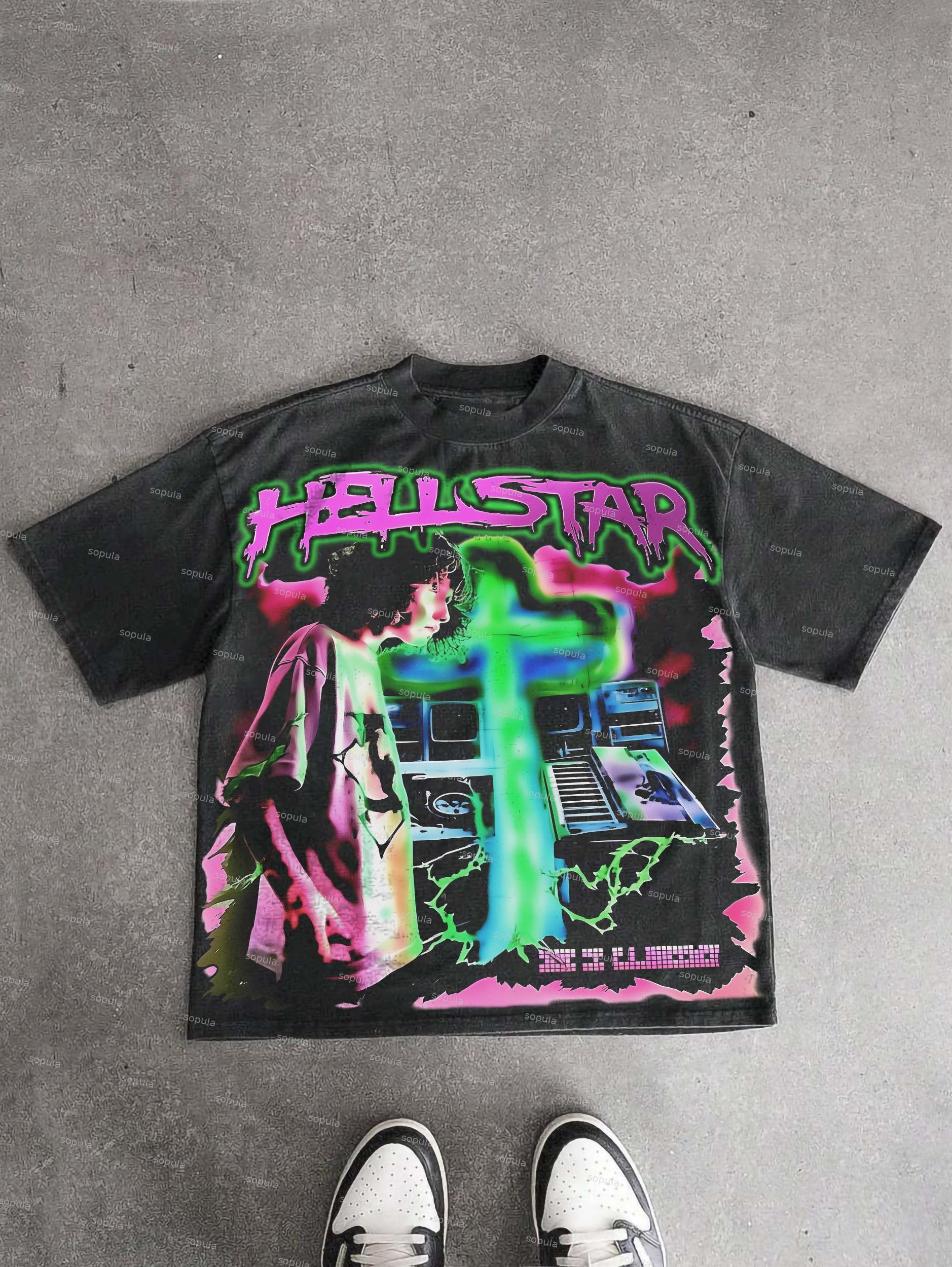 God Of The Future Graphic Print Cotton T-shirt Product Image