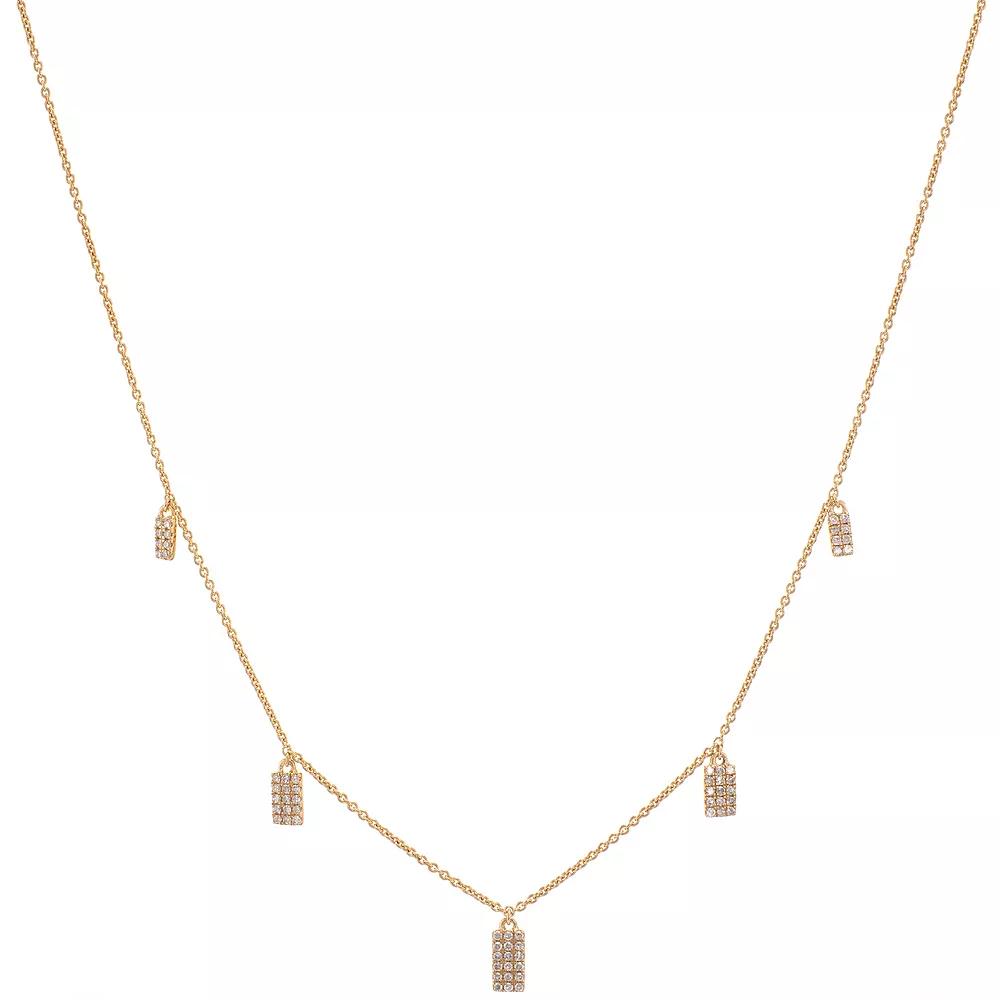 Luxle 14k Gold 1/5 Carat T.W. Diamond Charm Necklace, Women's Product Image