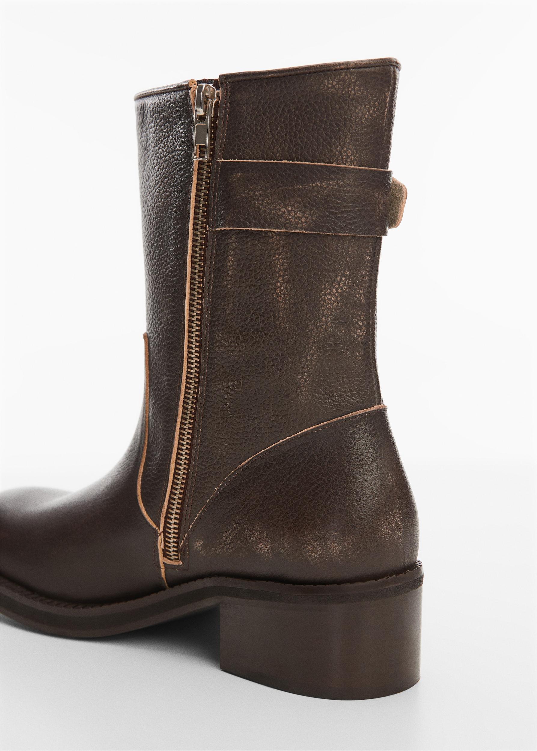 Leather biker ankle boots - Women | MANGO USA Product Image
