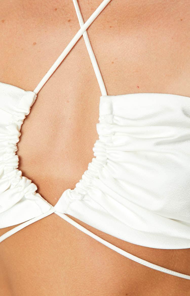 Bella White Crop Top Product Image