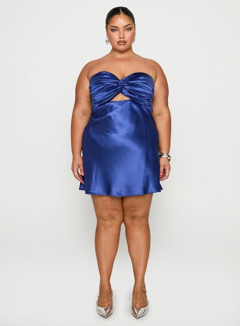 Shellie Mini Dress Blue Curve Product Image