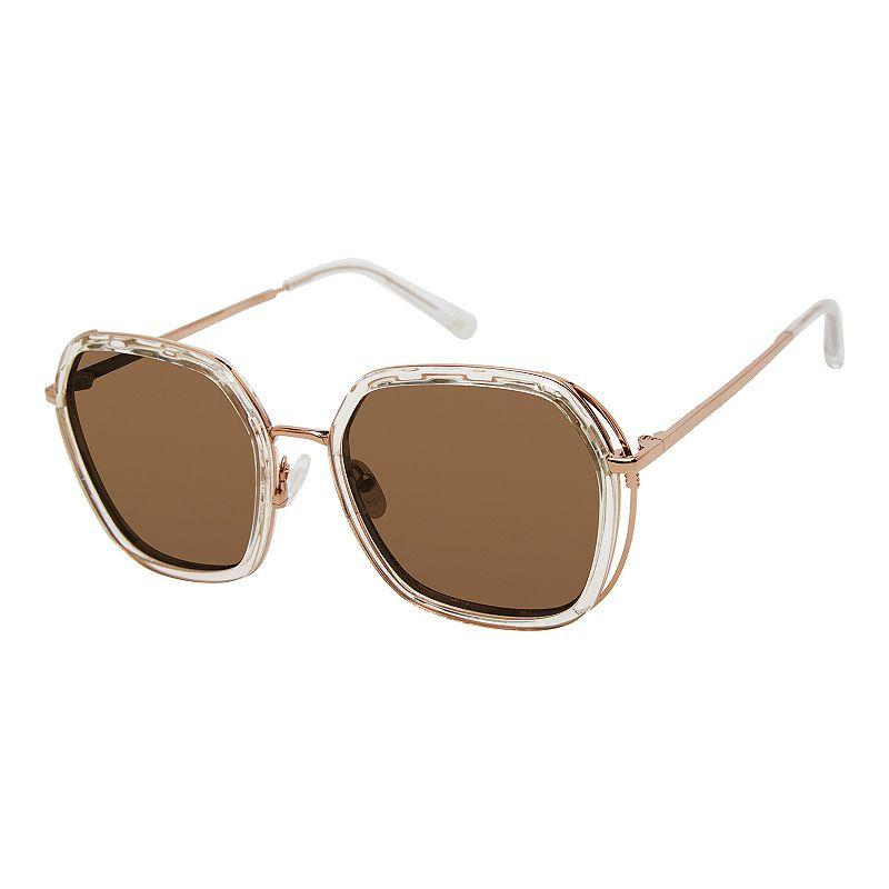 Women's PRIVE REVAUX Key Views 56mm Square Polarized Sunglasses, Crystal Product Image