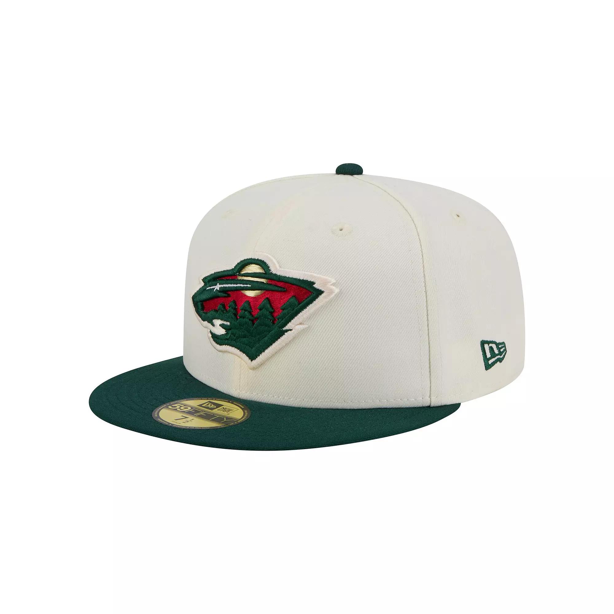 Men's New Era White Minnesota Wild Chrome Two-Toned 59FIFTY Fitted Hat,  Product Image