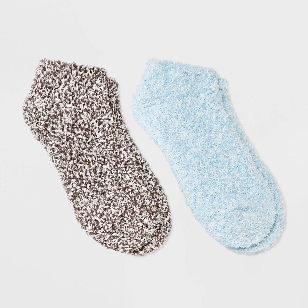 Women's Marled 2pk Cozy Low Cut Socks - Auden™ Black 4-10: Knit, Lightweight, Tagless, Recycled Polyester Product Image