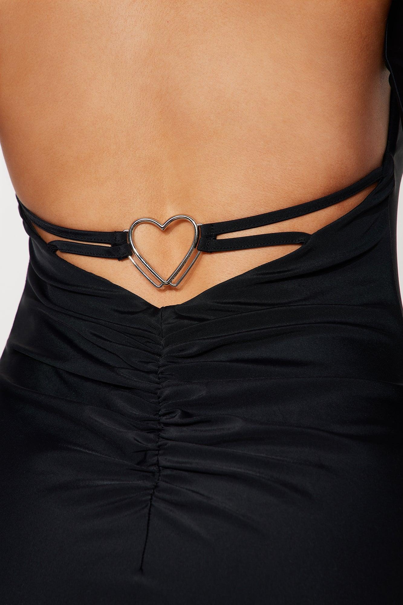 Heart Keeper Backless Mini Dress - Black Female Product Image