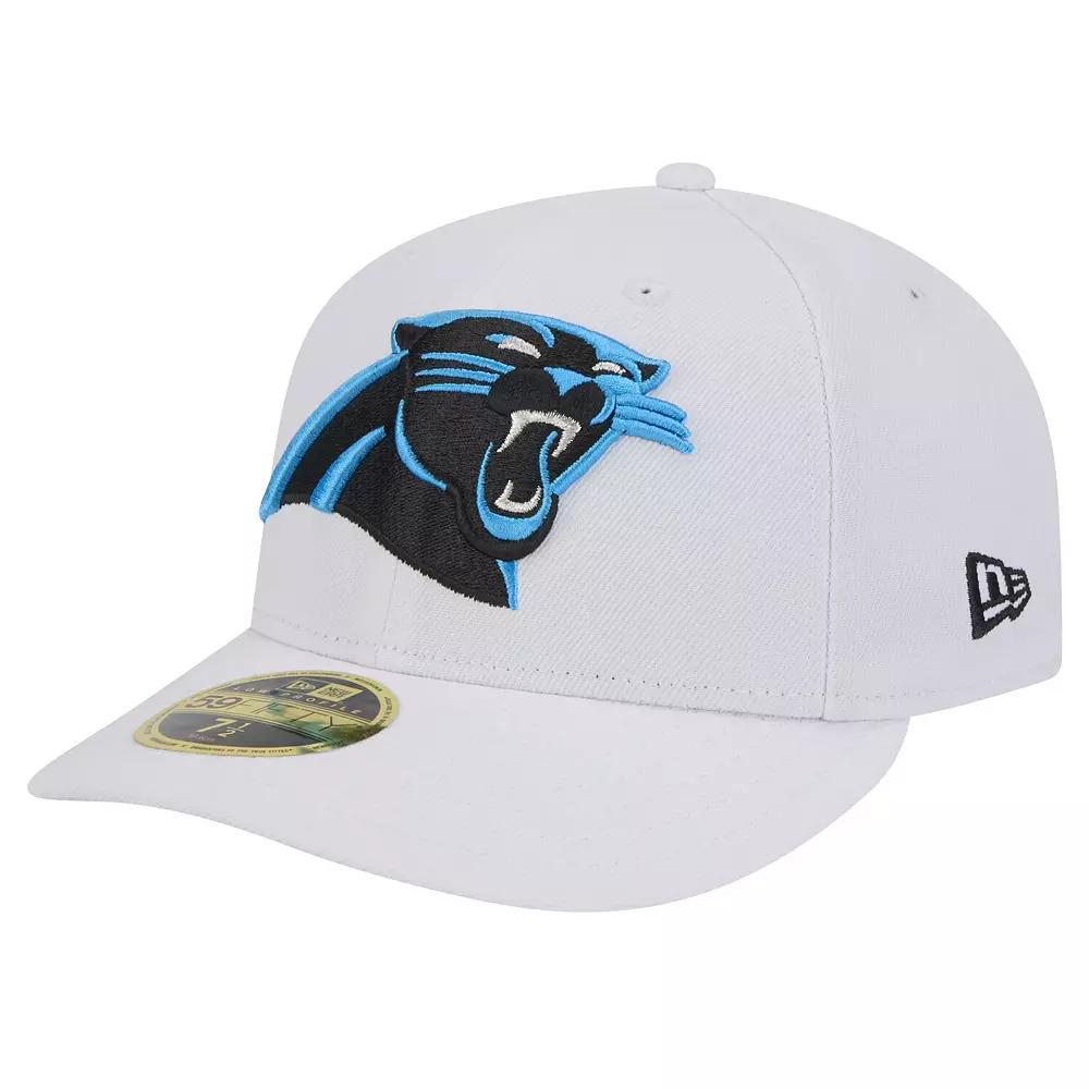 Men's New Era White Carolina Panthers Omaha Low Profile 59FIFTY Fitted Hat, Size: 7 1/2 Product Image