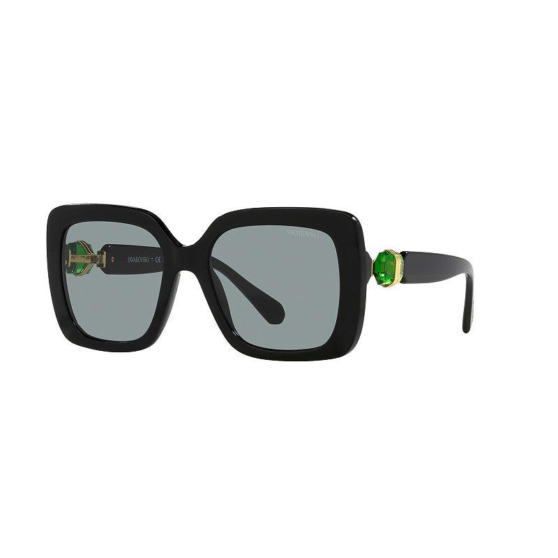 Women's Swarovski 0SK6001 55mm Square Sunglasses, Black Product Image