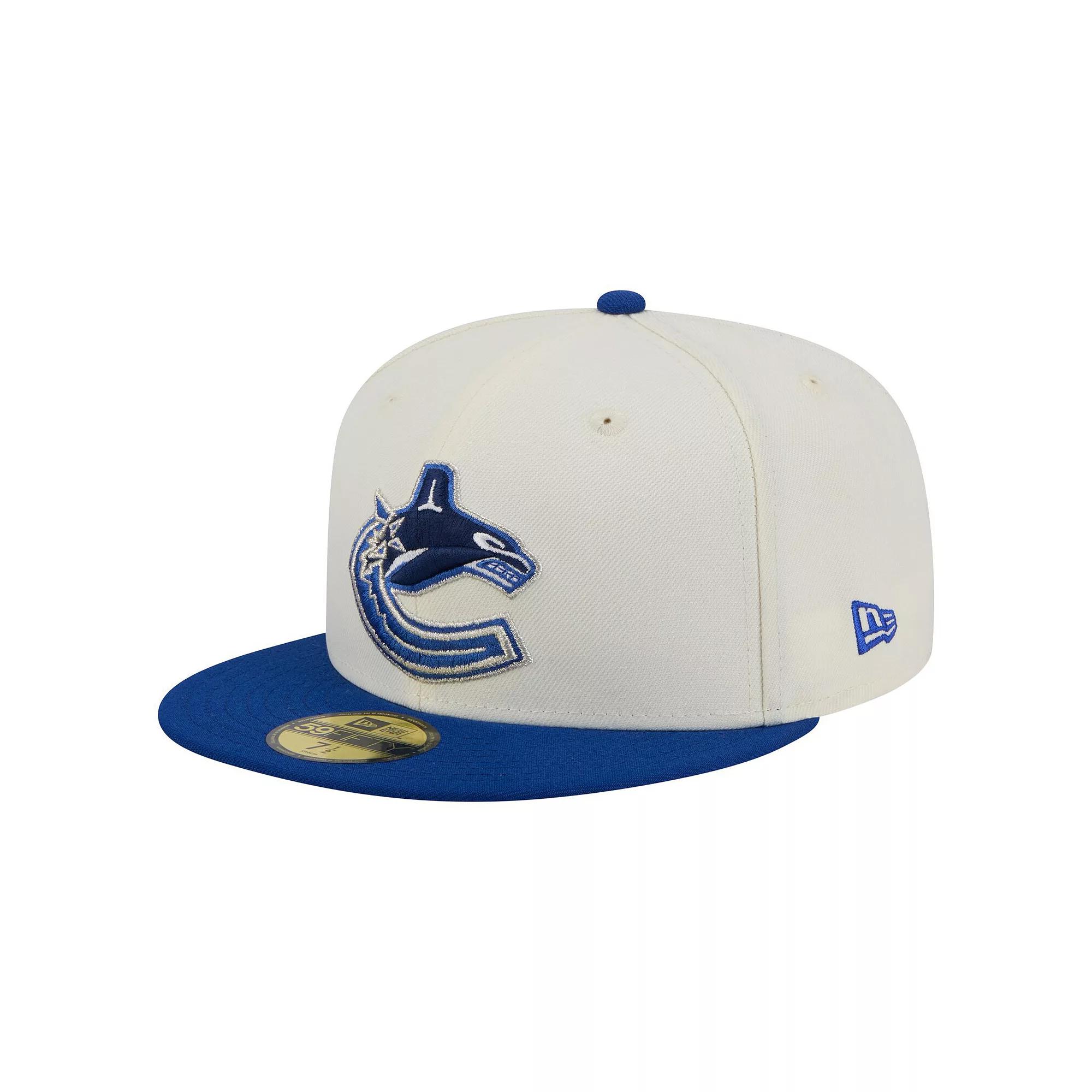 Men's New Era  White Vancouver Canucks Chrome Two-Toned 59FIFTY Fitted Hat, Size: 7 3/8, Cnk Beige Product Image