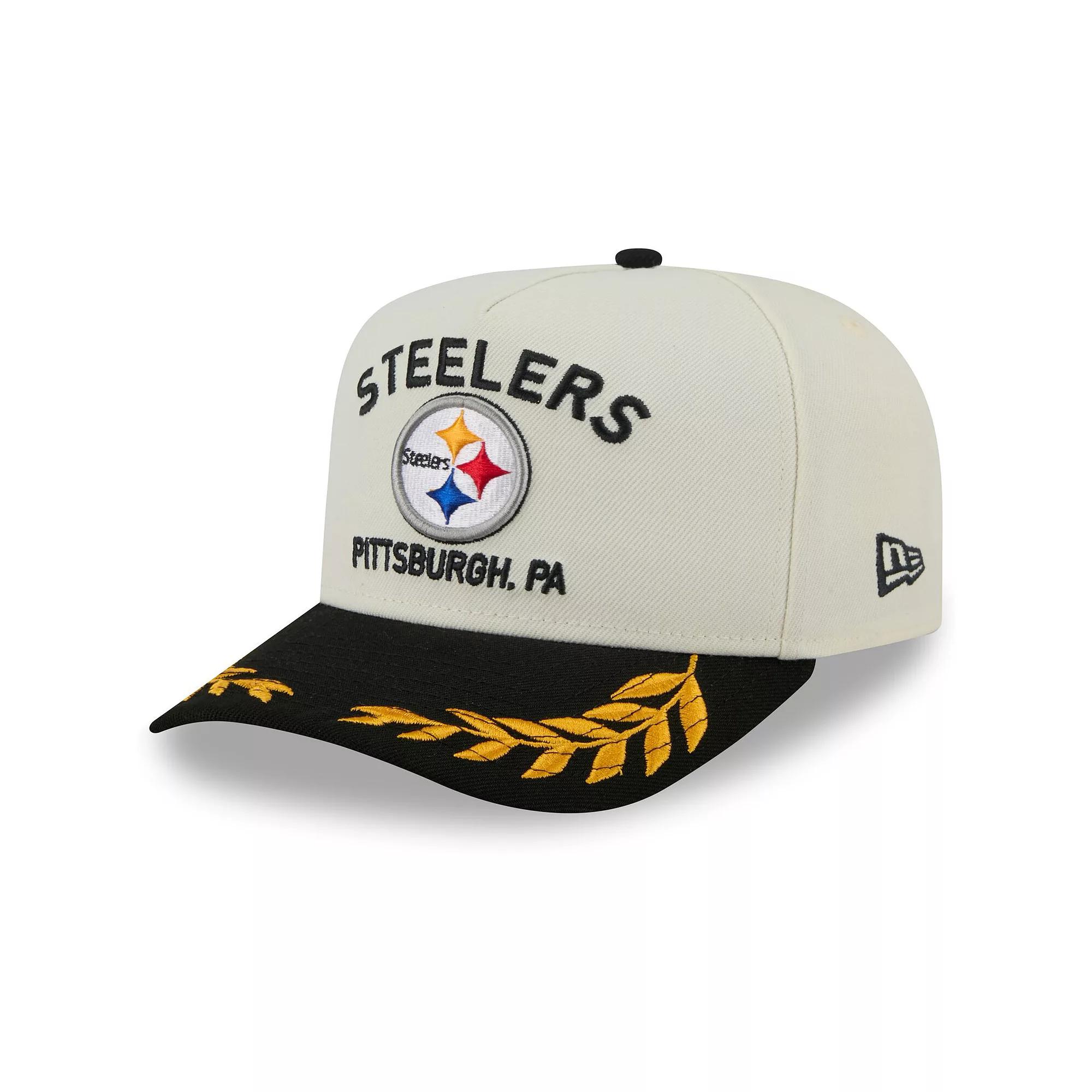 Men's New Era  Cream/Black Pittsburgh Steelers 2025 NFL Draft A-Frame 9FIFTY Snapback Hat, Beige Product Image