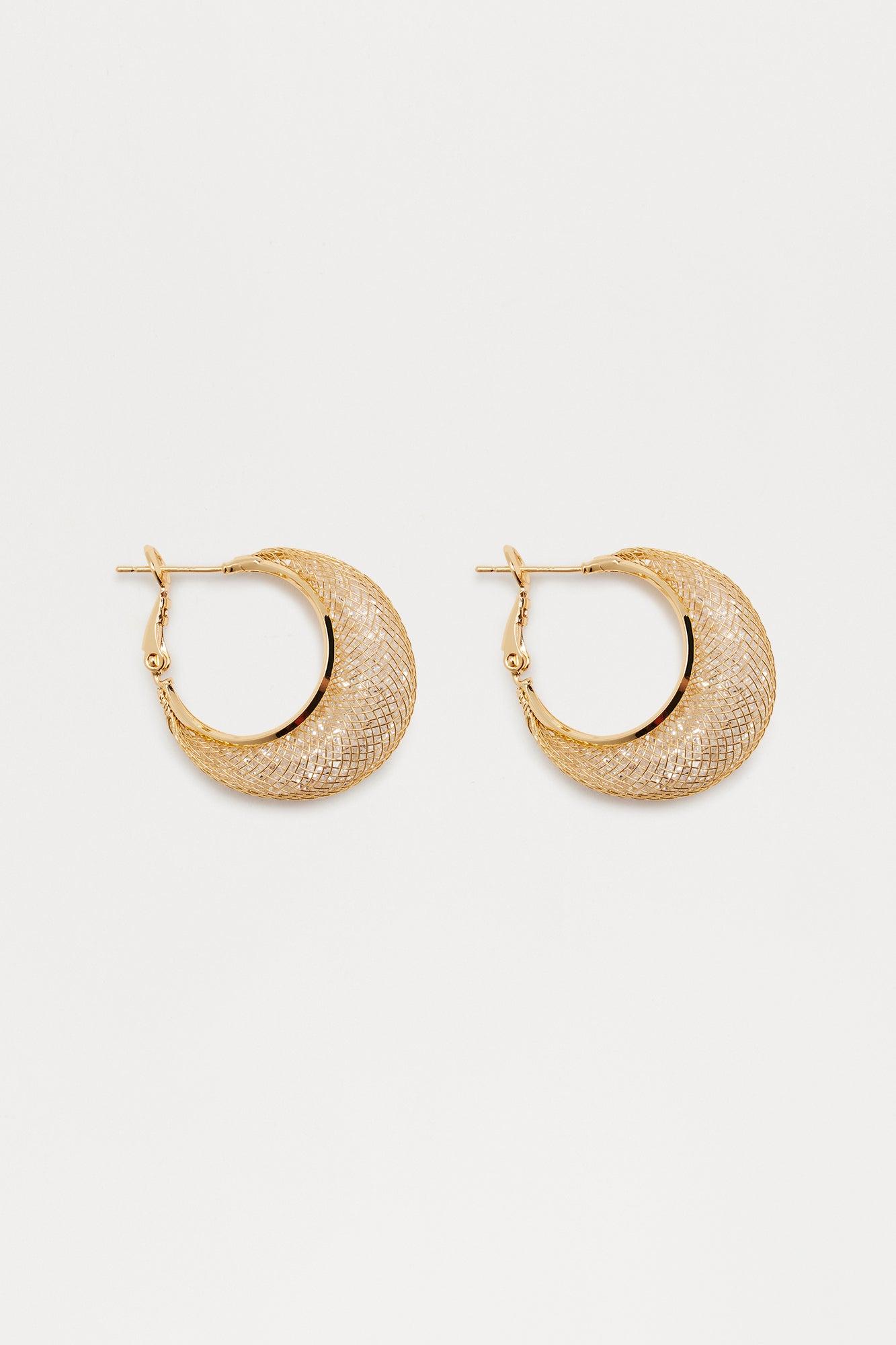 Molly Wired Rhinestones Hoop Earrings - Gold Female Product Image