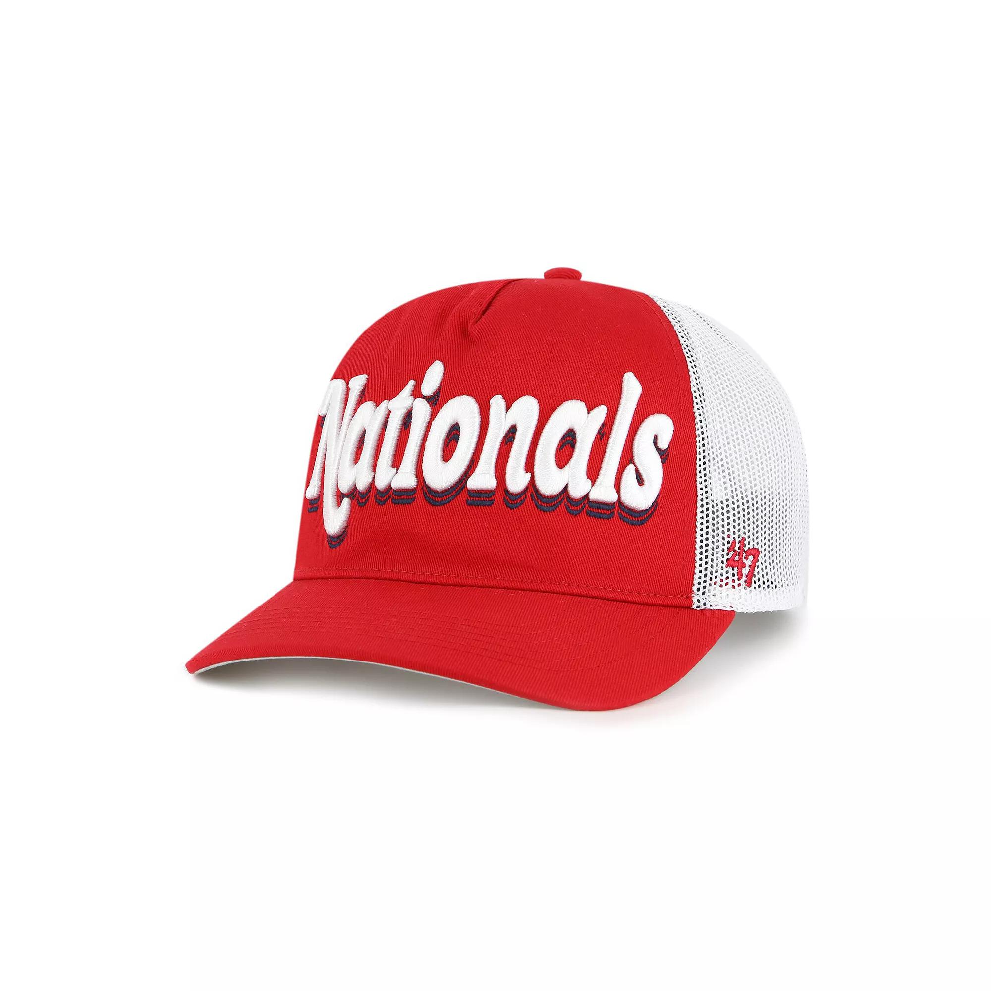 Women's '47 Red Washington Nationals Biloxi Hitch Adjustable Hat Product Image