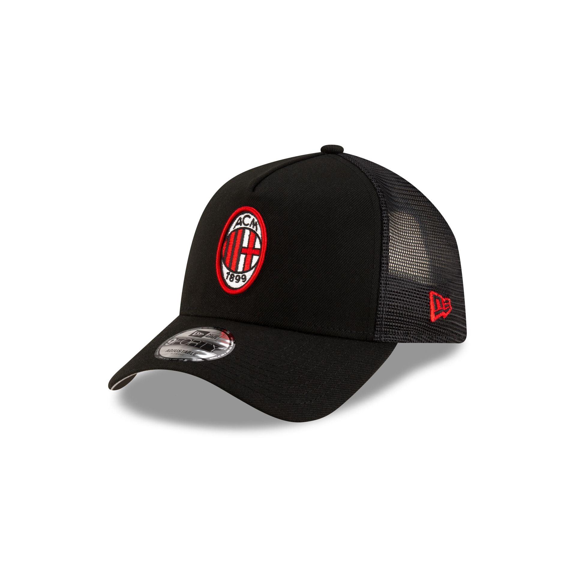AC Milan Black 9FORTY A-Frame Trucker Hat Male Product Image