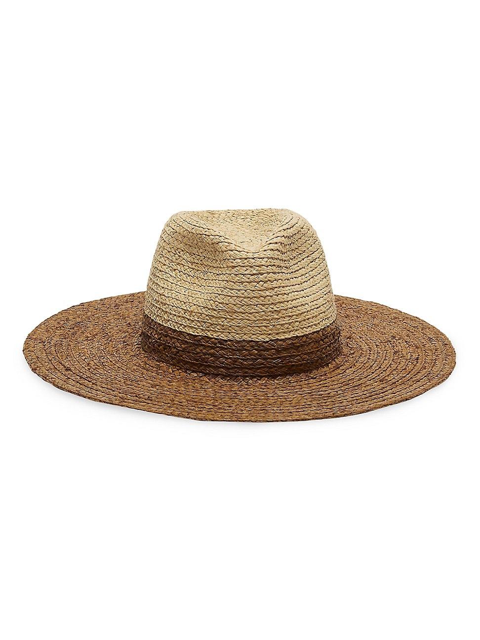 Womens Emmanuelle Colorblocked Raffia Packable Fedora Product Image