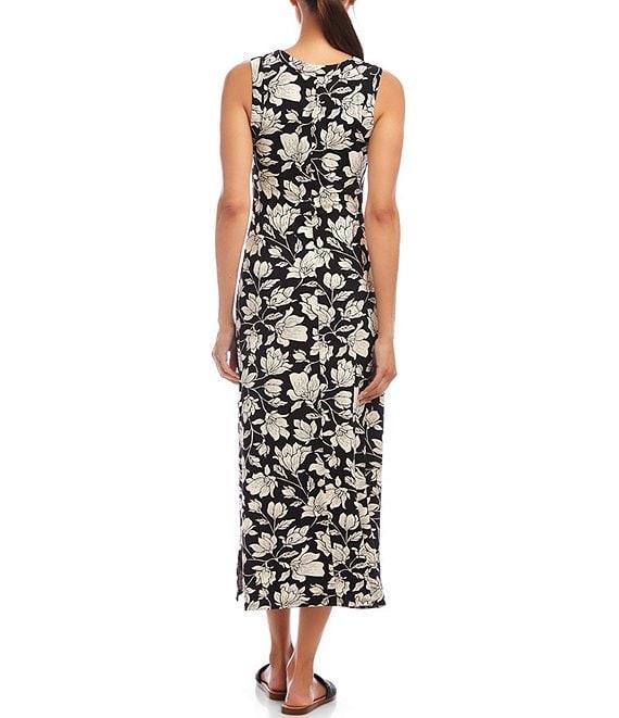 Karen Kane Floral V-Neck Sleeveless Midi Sheath Dress Product Image