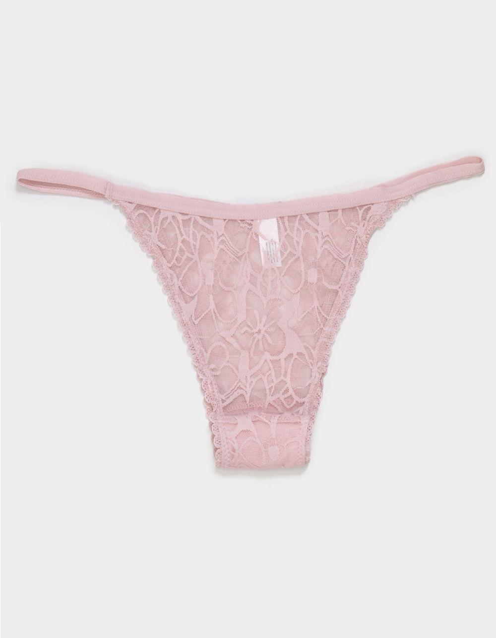 FULL TILT All Over Floral Lace Cheeky Panties - DUSTY PINK Product Image