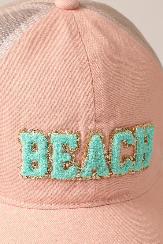 Beach Letter Mesh Back Cap Product Image