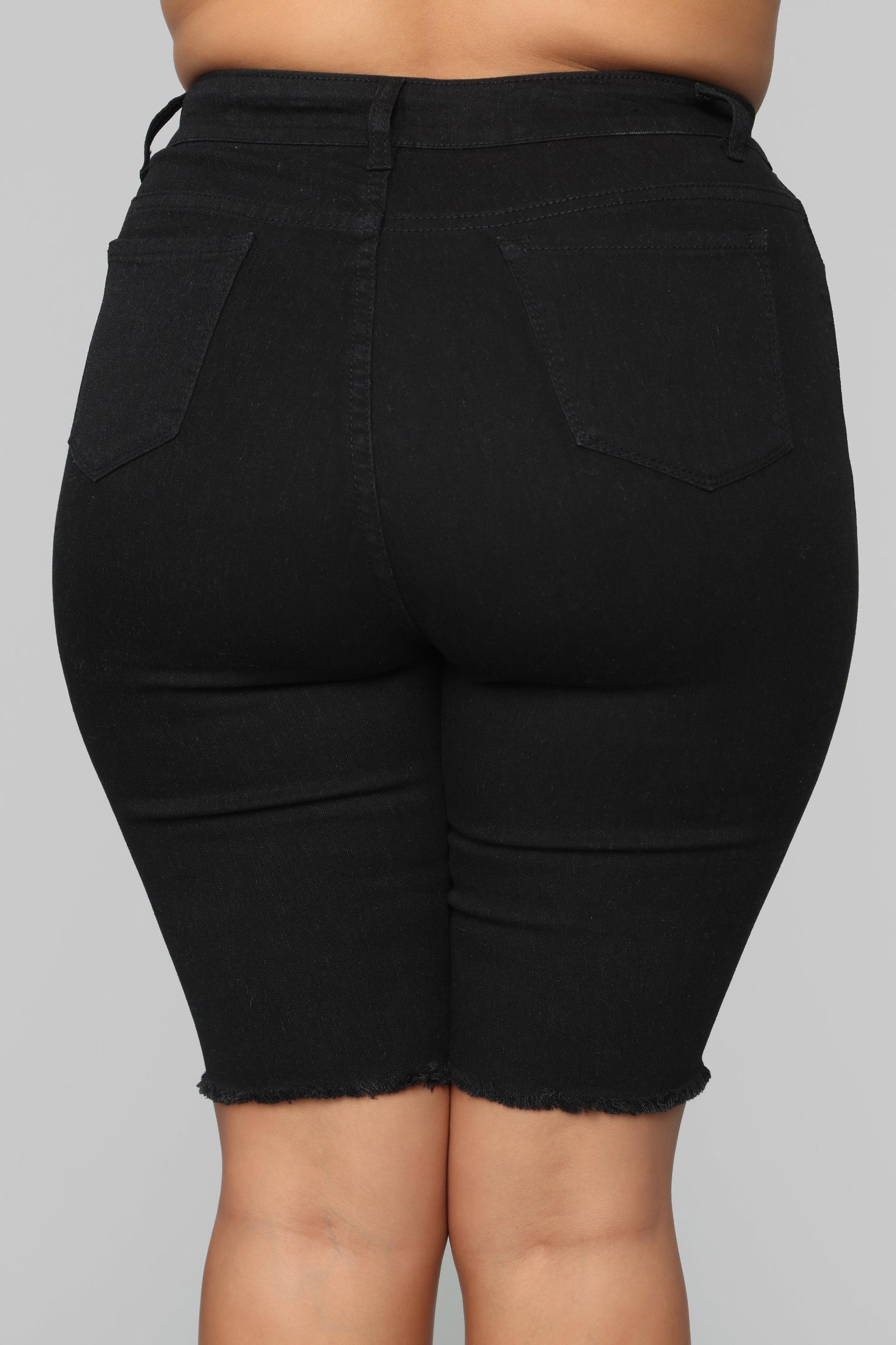 Playing It Cool Denim Bermudas - Black Product Image