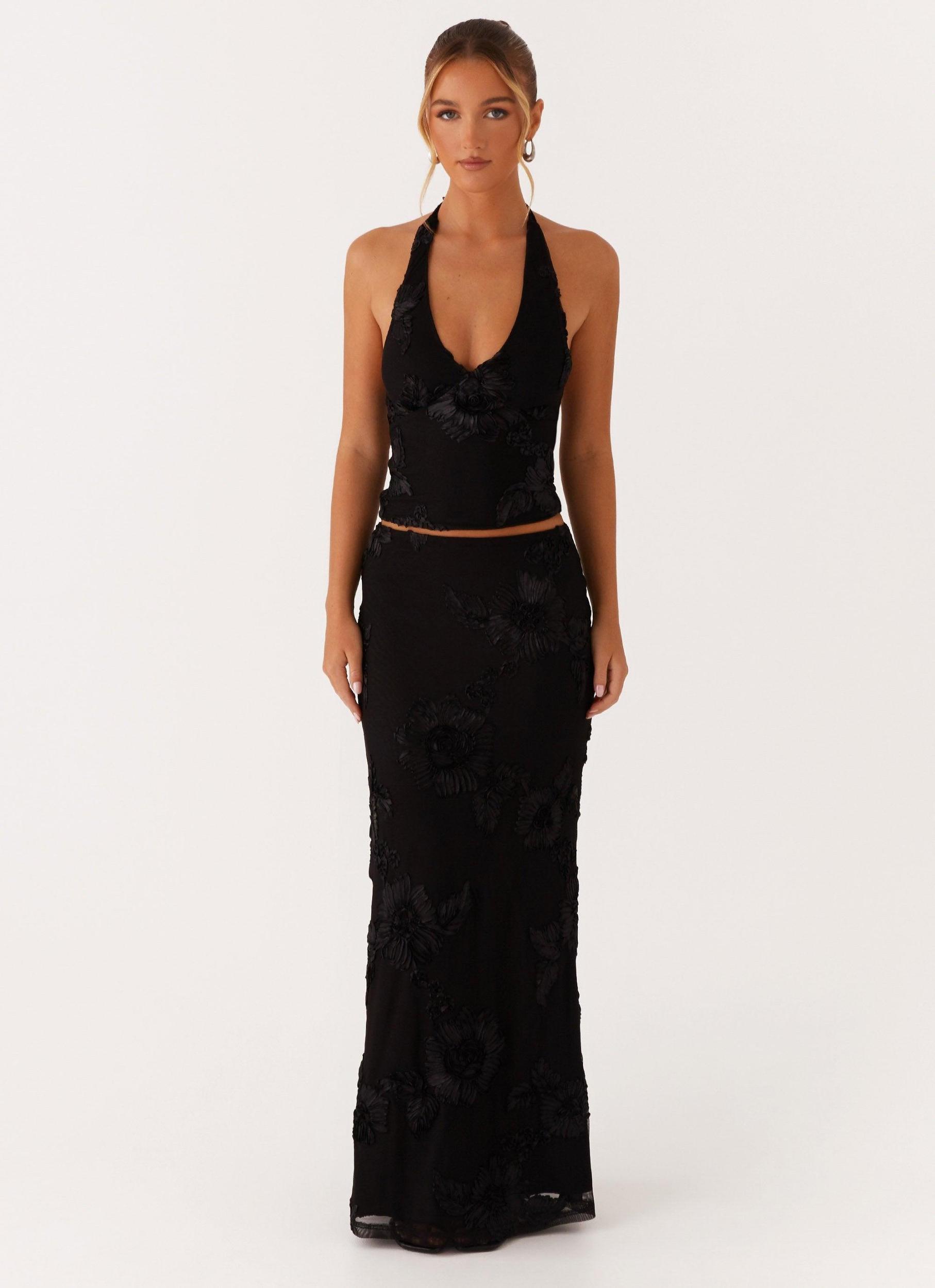 Radiate Maxi Skirt - Black Product Image