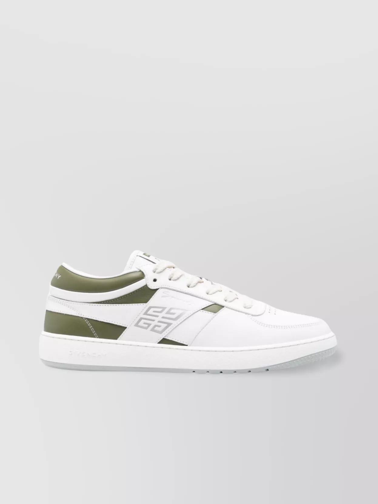 GIVENCHY Leather Sneakers With Rubber Sole And Panelled Design In White Product Image