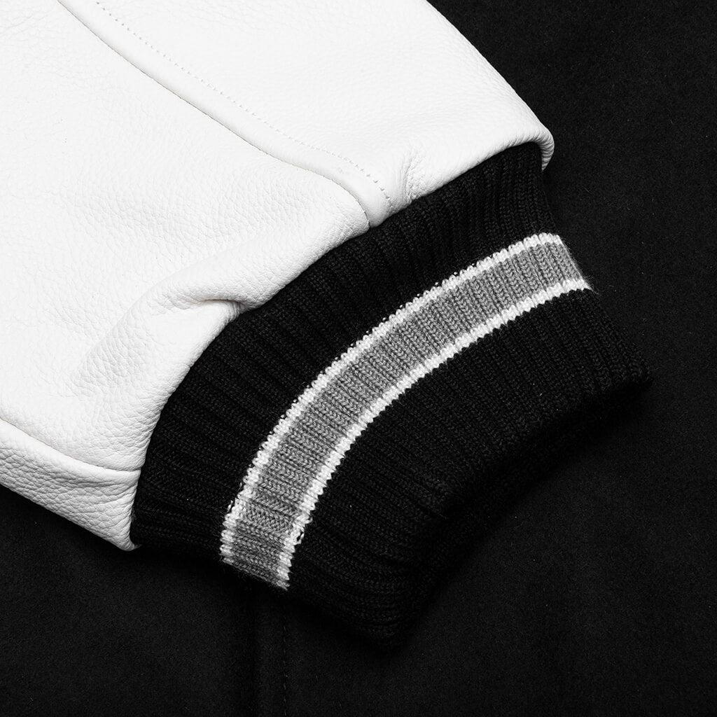 Embroidery Varsity Jacket - Black Male Product Image