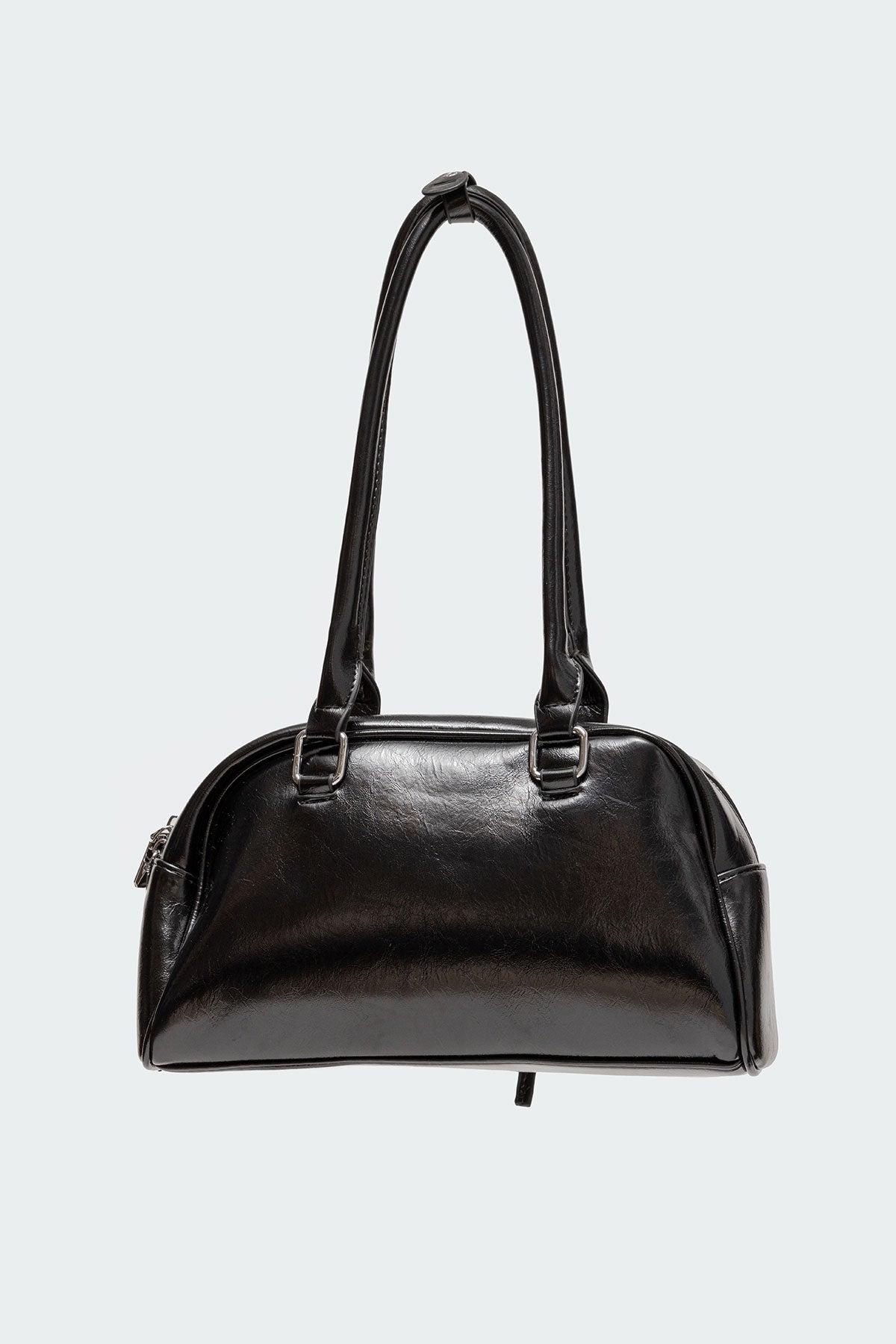 Bow Pocket Faux Leather Shoulder Bag Product Image