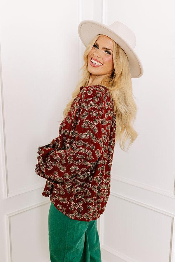 Simply Flourishing Shift Top In Cinnamon Curves Product Image