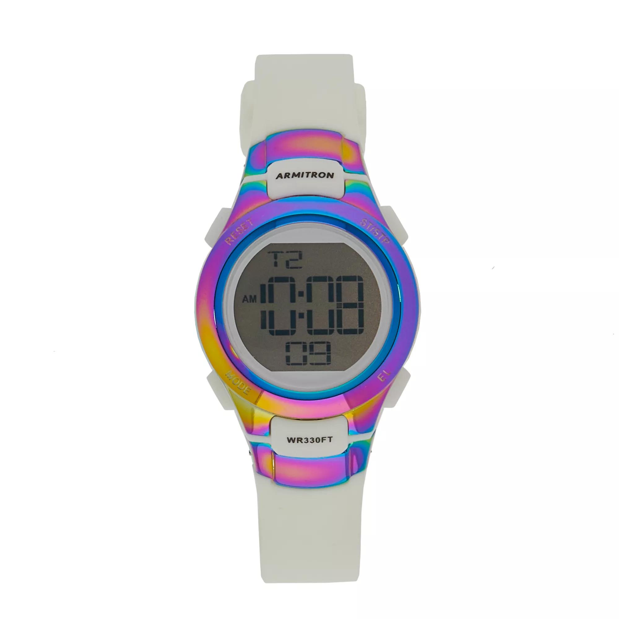 Armitron Pro Sport Men's EL LCD Multicolored Digital Chronograph Watch - 45-7012RBW, Size: Small Product Image