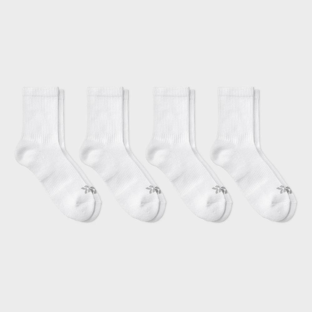 Women's Cushioned Active 4pk Crew Socks - All In Motion™ Black 4-10: Arch Support, Zone Cushioning Product Image