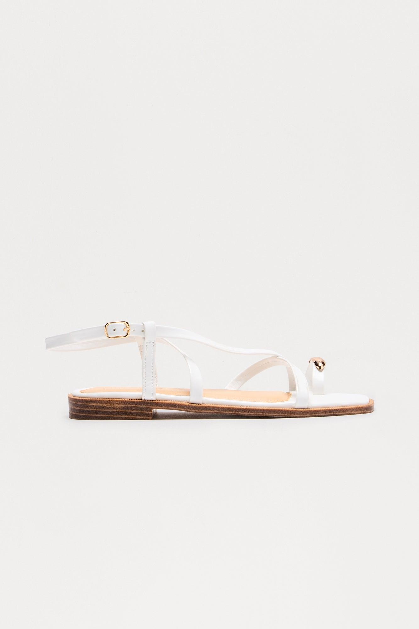 Solstice Toe Ring Sandals - White Female Product Image