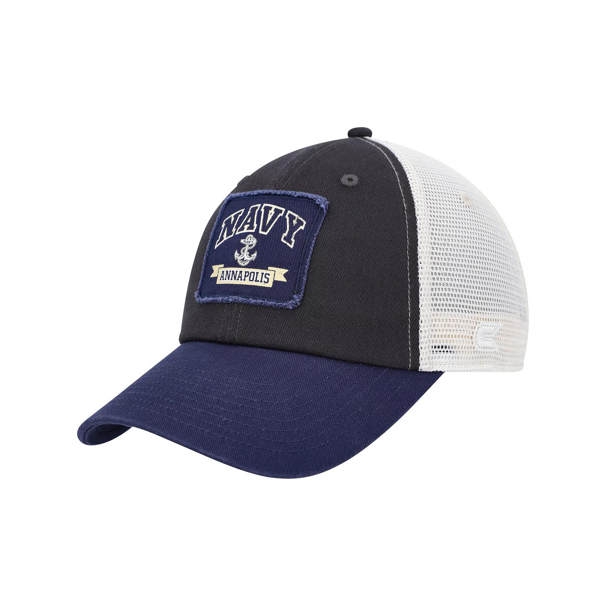 Men's Colosseum  Charcoal Navy Midshipmen Objection Snapback Hat Product Image